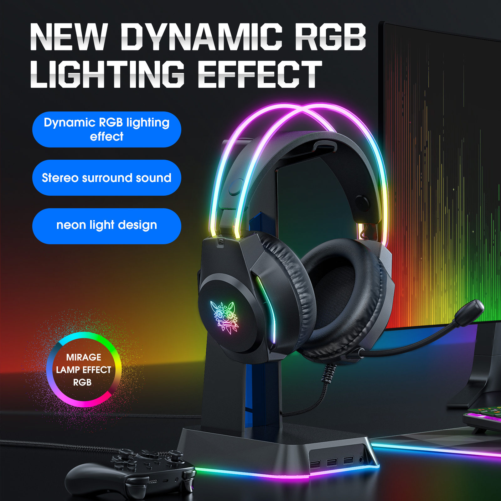 Gaming Headset Rgb - ONIKUMA X26 Wired Headphone with Headband