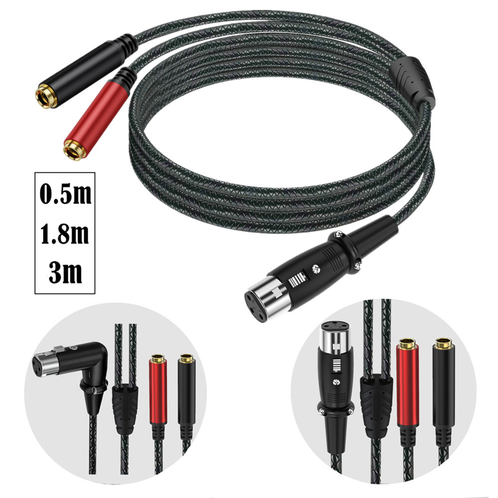 3Pin XLR Female To Dual 6.35mm - Earphone Splitter Jack avis et prix