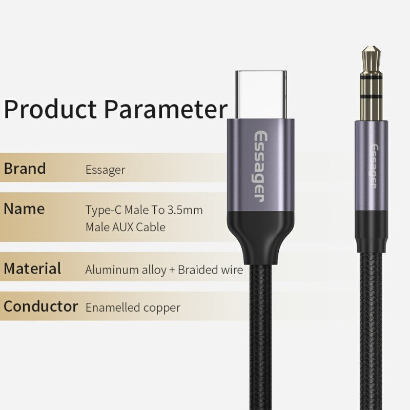 Essager Usb C To 3.5mm Aux Jac - Earphone Splitter Jack avis et prix