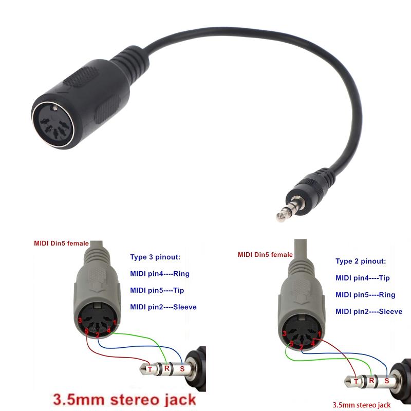 [New] MIDI Din 5 To 3.5mm TRS  - Cable Extension 3.5 avis et prix