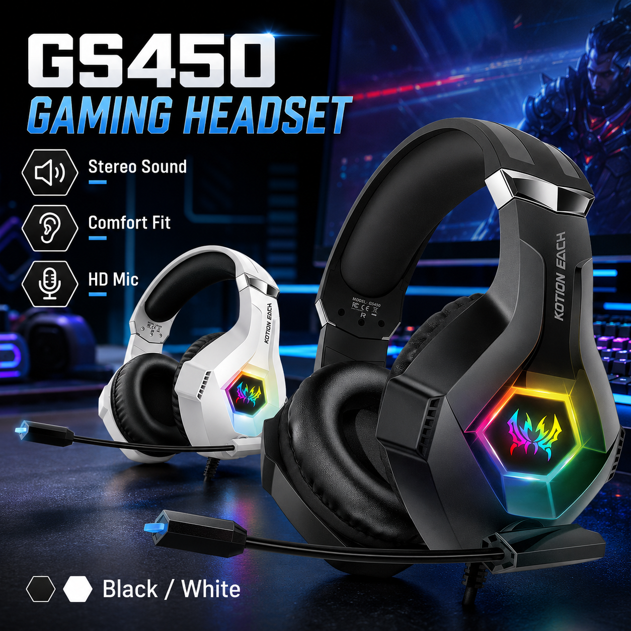 GS450 Wired Gaming Headset RGB - Gaming Headset Rgb avis et prix