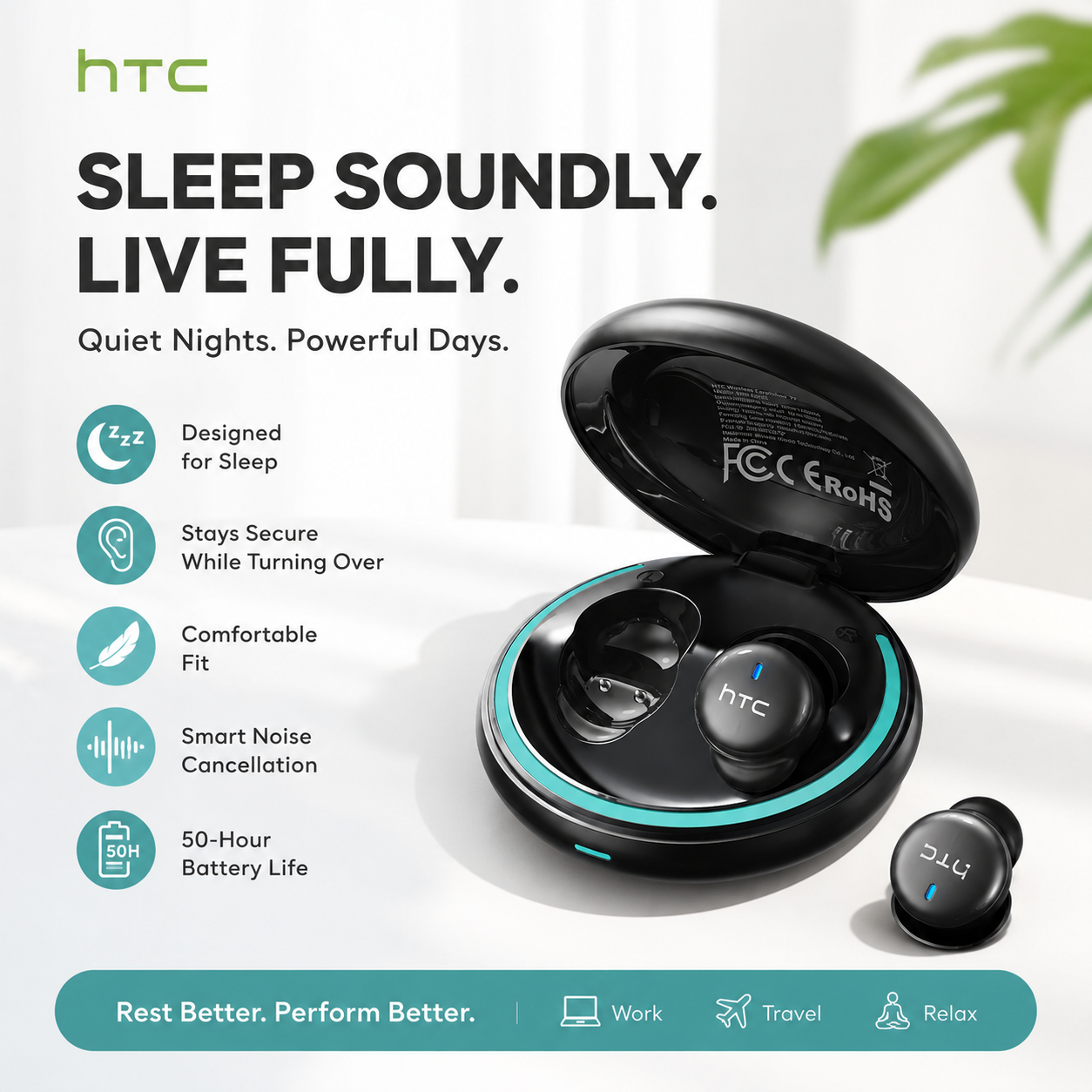 HTC NE92 Wireless Bluetooth 6. - Earbuds Charging Case avis et prix