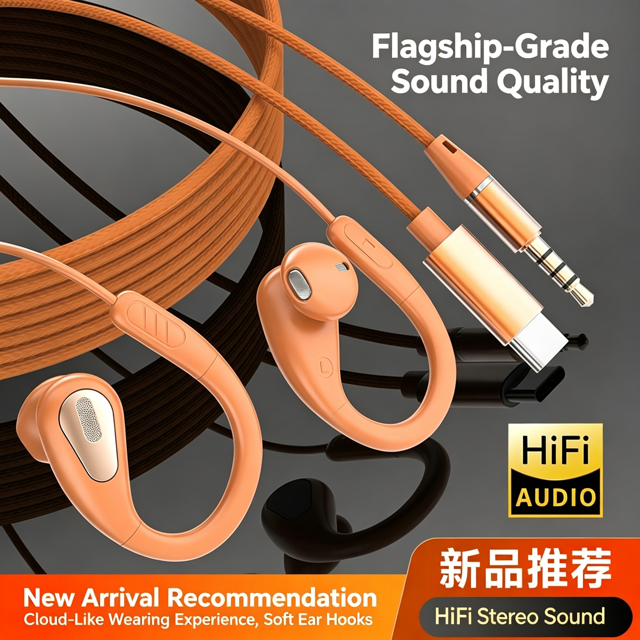 3.5mm&Type-C Ear-Hook Wired Sp - Sports Earphone Hook avis et prix