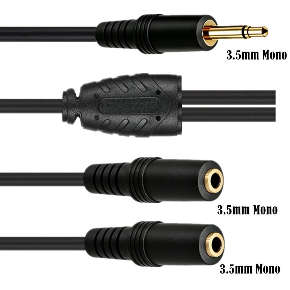 3.5mm TS Mono Male To Dual 3.5 - Earphone Splitter Jack avis et prix