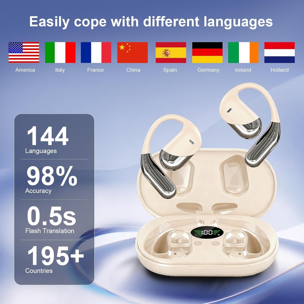 144 Language Real-time Transla - Earbuds Charging Case avis et prix