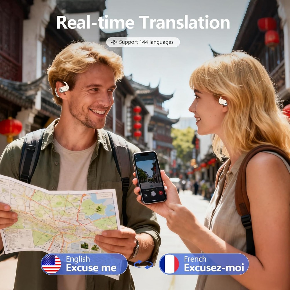 144 Language Real-time Transla - Earbuds Charging Case avis et prix
