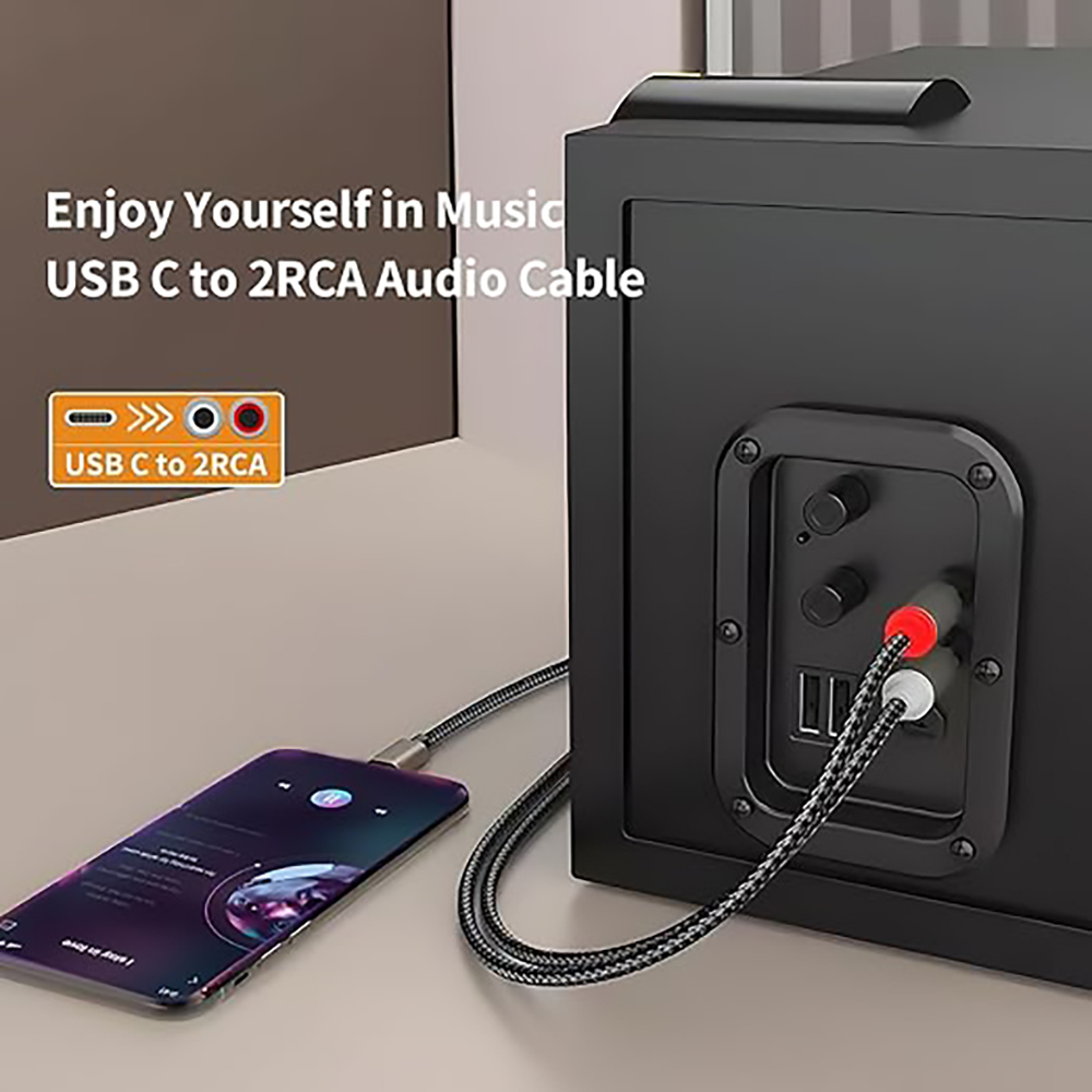 USB C to 2 RCA Audio Cable, Ty - Earphone Splitter Jack avis et prix