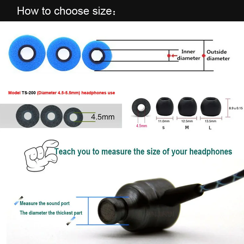10Pair Memory Foam Earbud Ear  - Earphone Foam Tip avis et prix